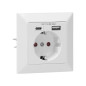 Utomhusuttag enkel 2P+Z (Schuko), USB-A + USB-C, utgång 5VDC, max 2,8A