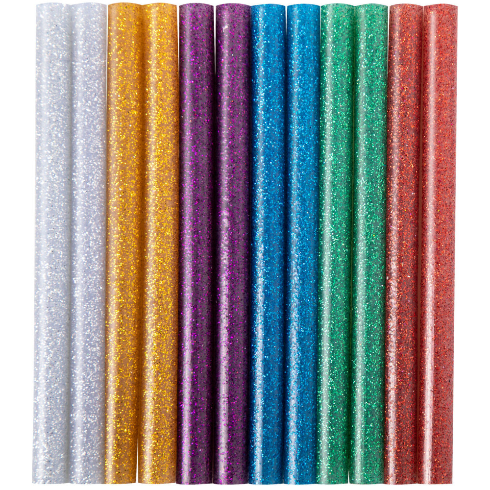 Limstavar med glitter, 8 mm, 12 st * 100 mm, kort, Proline.