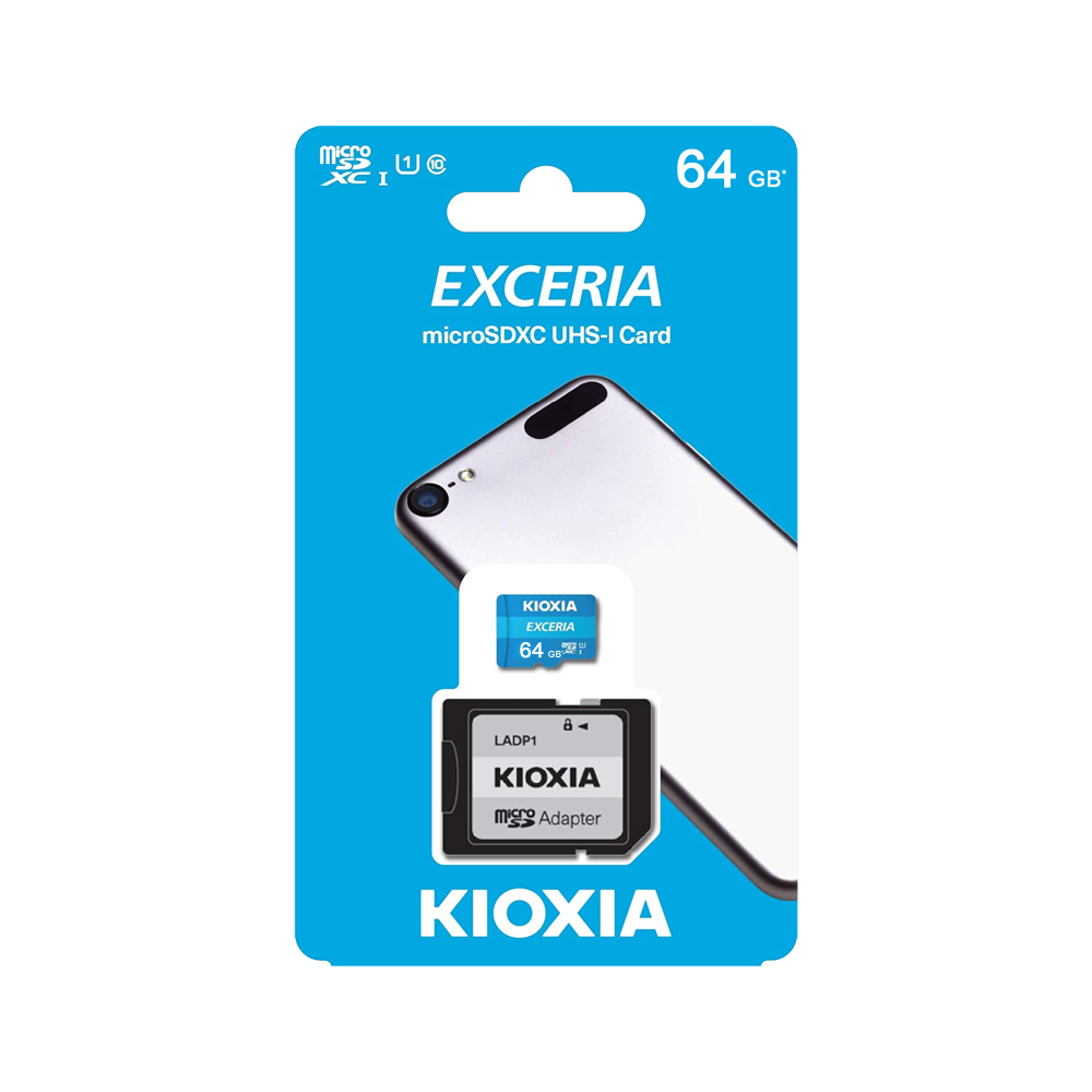 Karta pamięci microSD 64 GB UHS-I U1 Kioxia z adapterem Karta pamięci microSD 64 GB UHS-I U1 Kioxia z adapterem