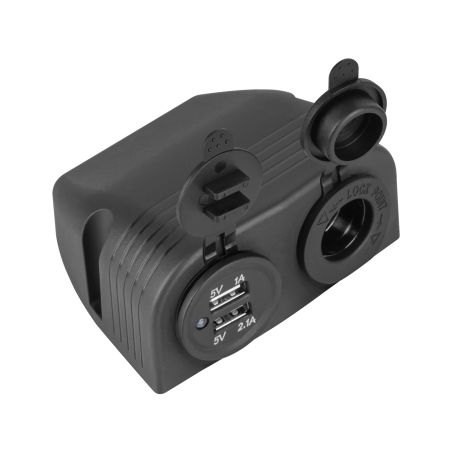 Bil laddare 2xUSB 3100 mA + cigarettändaruttag