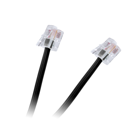 Telefonkabel, abonnent, 20 meter, svart.