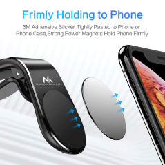 Bilhållare för biltelefon Maclean, magnetisk, universal, för ventilationsgaller, tillverkad av ABS-material, MC-326.