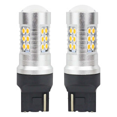 LED-lampor canbus 3030 24smd t20 wy21w orange amber 12v 24v amio-02393