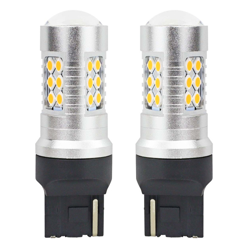 LED-lampor canbus 3030 24smd t20 wy21w orange amber 12v 24v amio-02393