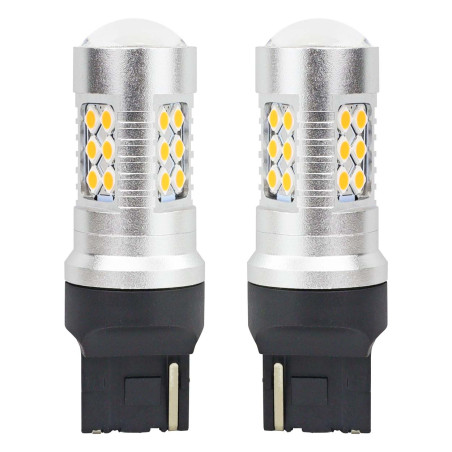 LED-lampor canbus 3030 24smd t20 wy21w orange amber 12v 24v amio-02393