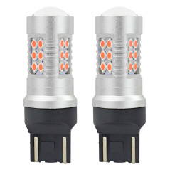 LED-lampor Canbus 24 SMD T20 WR21/5W röda 12V 24V AMIO-02581
