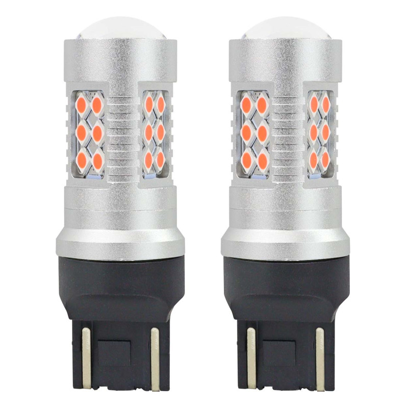 LED-lampor Canbus 24 SMD T20 WR21/5W röda 12V 24V AMIO-02581