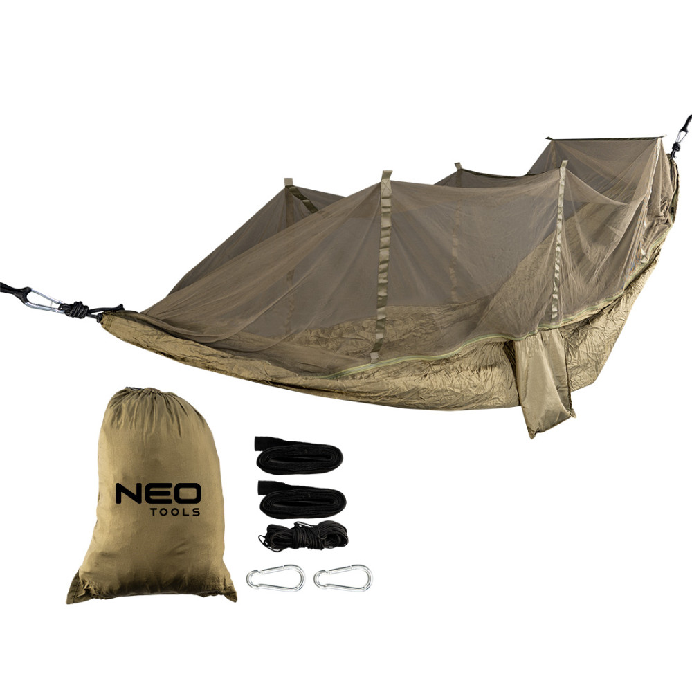 Hamak z moskitierą 330 x 140 cm zestaw Hamak z moskitierą 330 x 140 cm zestaw