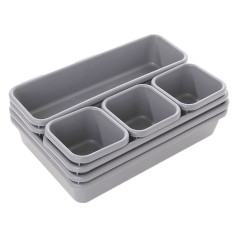 AG641B Modulär organisatör 8st grå