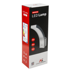 LED fasadbelysning Maclean, 800lm, IP54, 10W, naturligt vitt ljus (4000K), silverfärgad, MCE343 S