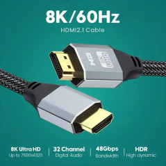 HD40A HDMI-kabel 2.1 8k 2m | HandlaSmidigt.se