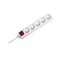 Nätadapter Rebel med 5 uttag och strömbrytare, längd 1,5m.