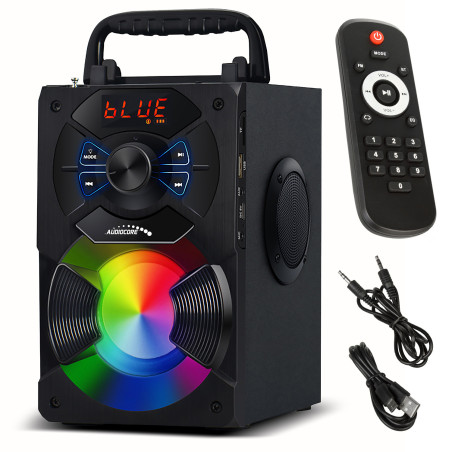 Högtalare med Bluetooth AudioCore, FM-radio, SD/MMC-kortplats, AUX, USB, fjärrkontroll, AC730 | HandlaSmidigt.se
