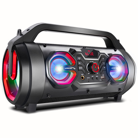 Högtalare Audiocore Bazooka, bärbar, bluetooth 5.0, FM-radio, micro-SD-kort, IPX4, 2000mAh, AC875 | HandlaSmidigt.se
