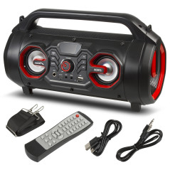Högtalare Audiocore Bazooka, bärbar, bluetooth 5.0, FM-radio, micro-SD-kort, IPX4, 2000mAh, AC875 | HandlaSmidigt.se