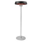 Strålvärmare stående 1000W/2000W, aluminium, IP34, halogenlampa värmeelement, höjd 2,1 m, utan fjärrkontroll.