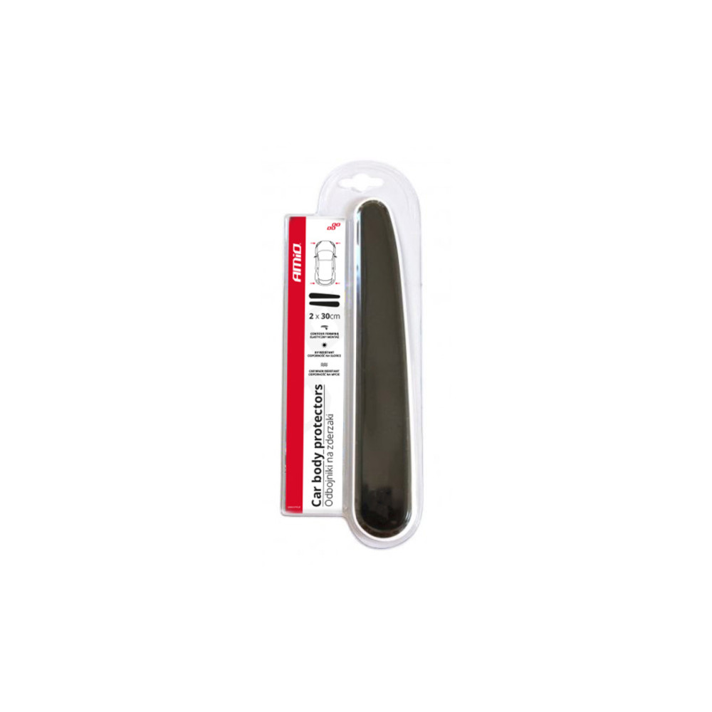 Stötfångarskydd, svarta, 2x30cm, amio-02504 Stötfångarskydd, svarta, 2x30cm, amio-02504