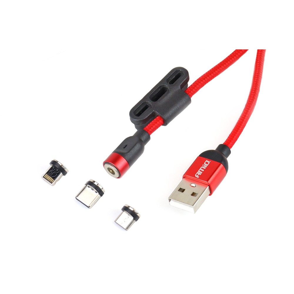 Kabel usb magnetyczny 3w1 na lightning usb-c micro usb 1 m uc-8 amio-02522 Kabel usb magnetyczny 3w1 na lightning usb-c micro usb 1 m uc-8 amio-02522