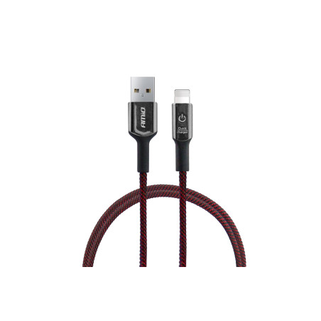 USB-iphone lightning-kabel med LED-lampa 1 m UC-10 AMIO-02527