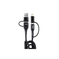 Kabel usb usb-c 3w1 iphone lightning usb usb-c 1m uc-15 amio-02547