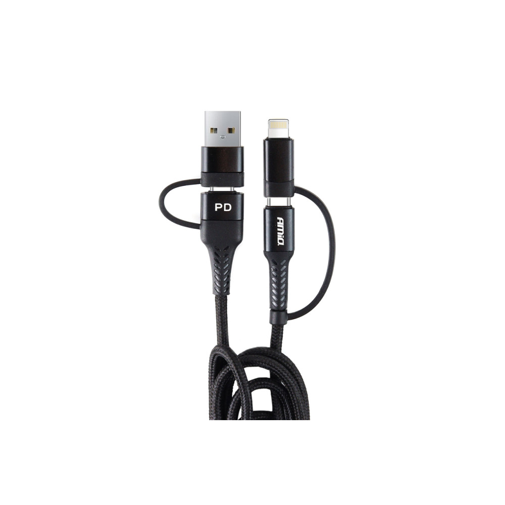 Kabel usb usb-c 3w1 iphone lightning usb usb-c 1m uc-15 amio-02547 Kabel usb usb-c 3w1 iphone lightning usb usb-c 1m uc-15 amio-02547