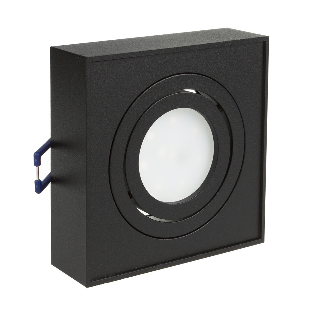 Inbyggnadsarmatur, LED-rör Maclean, spotlight, för MR16/GU10, svart färg, 94x94x32mm, kvadratisk, aluminium, MCE464 B.