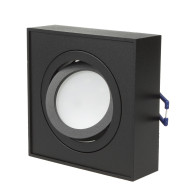 Inbyggnadsarmatur, LED-rör Maclean, spotlight, för MR16/GU10, svart färg, 94x94x32mm, kvadratisk, aluminium, MCE464 B.