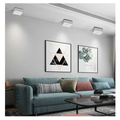 Lampa, spot, takfäste Maclean, för ljuskällor MR16/GU10, vit färg, 94x94x32mm, kvadratisk, aluminium, MCE464 W.