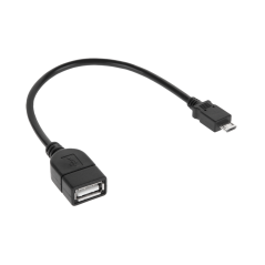 USB-kabel, A-hona till micro USB-kontakt, 20 cm