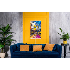 Infraröd värmepanel - flexibel värmepanel 430W TRIO mönster 6 korallrev, dimensioner 100x57cm med reglerare.