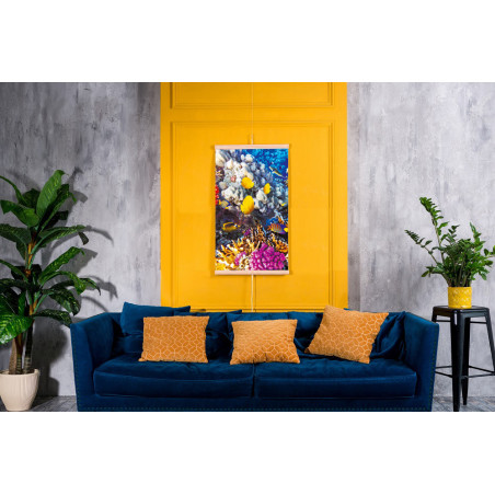 Infraröd värmepanel - flexibel värmepanel 430W TRIO mönster 6 korallrev, dimensioner 100x57cm med reglerare.