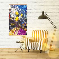 Infraröd värmepanel - flexibel värmepanel 430W TRIO mönster 6 korallrev, dimensioner 100x57cm med reglerare.