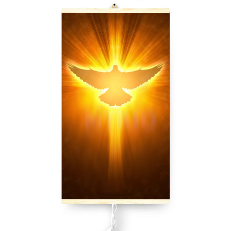 Infraröd värmare - flexibel värmepanel 430W TRIO mönster 12 duva, dimensioner 100x57cm med reglerare