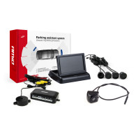 Parkeringssensorset tft02 4,3' med kamera hd-310 4 svarta sensorer