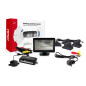 Parkeringssensorset TFT01 4,3" med HD-305-LED-kamera 4 svarta sensors för lastbilar.