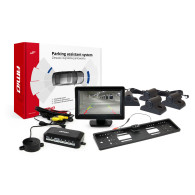 Parkeringssensorset TFT01 4,3' med HD-402-LED-kamera 4 svarta sensorer för lastbilar.