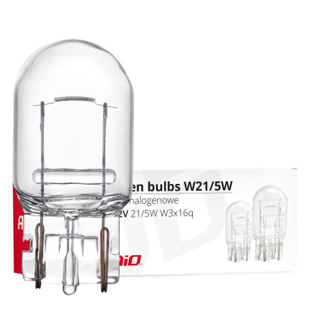 Halogenlampor t20 w21w w3x16d 12v 10 st. amio-02551