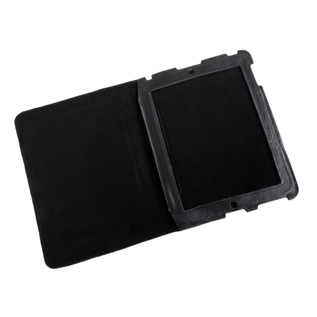 Fodral dedikerad till Apple iPad 2 i svart naturläder