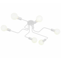 ZD74K Lampa sufitowa 6 ramion biała