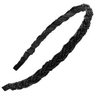 BQ47C Hårband pärlor svart