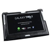 Fodral i svart färg, dedikerad till Samsung Galaxy Tab P5100 (naturligt läder)