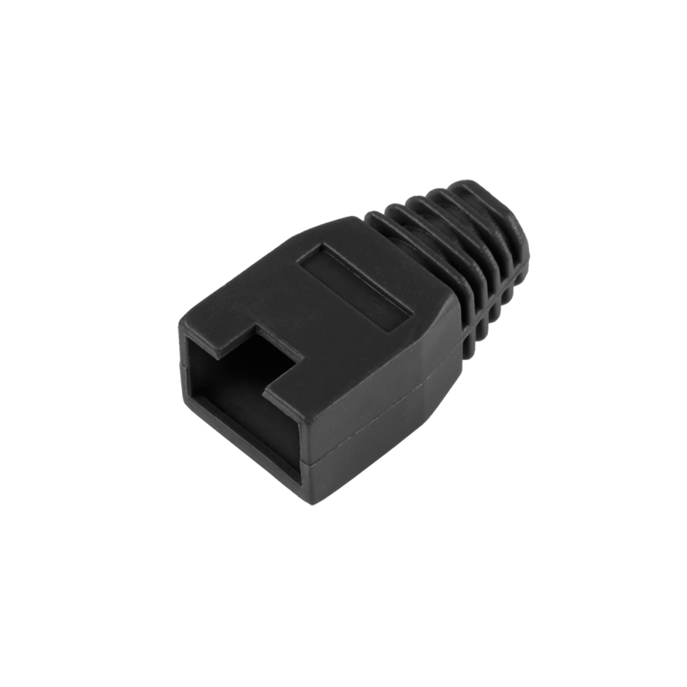 Gummihölje för 8p8c RJ45-kontakt, svart Gummihölje för 8p8c RJ45-kontakt, svart