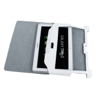 Fodral i vitt dedikerat till Samsung Galaxy Tab P5100 (äkta läder)