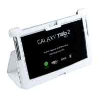 Fodral i vitt dedikerat till Samsung Galaxy Tab P5100 (äkta läder)