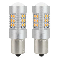 Żarówki led canbus bau15s py21w pomarańczowa amber 12v 24v amio-02580