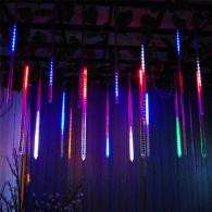Solcellsdrevna LED-lampor Maclean, 2,4m längd, 144 LED-dioder, 8 RGB-strålar, nedåtgående stråleläge, 800mAh Li-batteri, MCE412