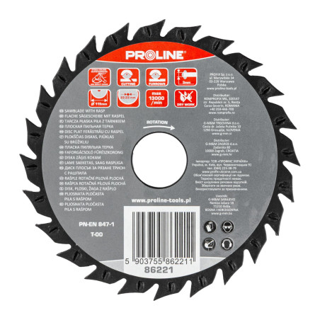 Skiva med sågklinga och tjocka tänder 115mm proline