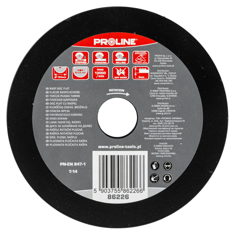 Skiva platt tigersåg med medelstora tänder typ a 125mm proline