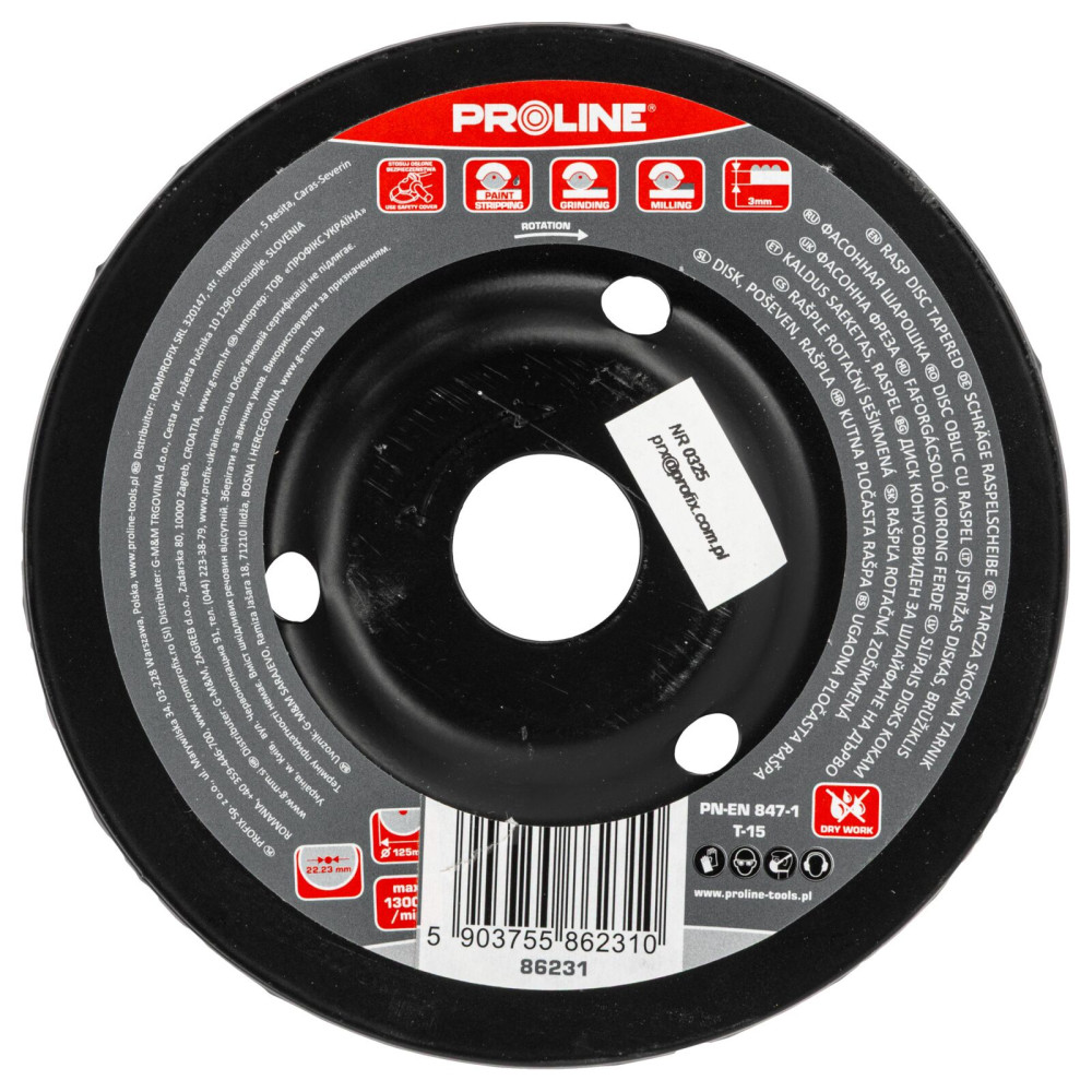 Tarcza skośna tarnik średnie zęby typ a 125mm proline Tarcza skośna tarnik średnie zęby typ a 125mm proline