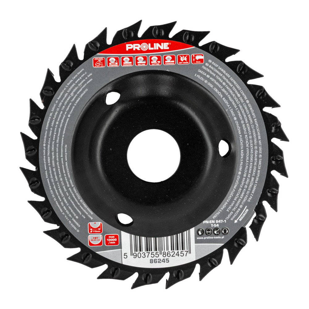 Tarcza wypukła tarnik grube zęby z piłą 115mm proline Tarcza wypukła tarnik grube zęby z piłą 115mm proline